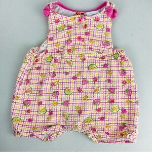 Vintage MC Kids McDonald's Colorful Fruit Print Bubble Romper 12 Months